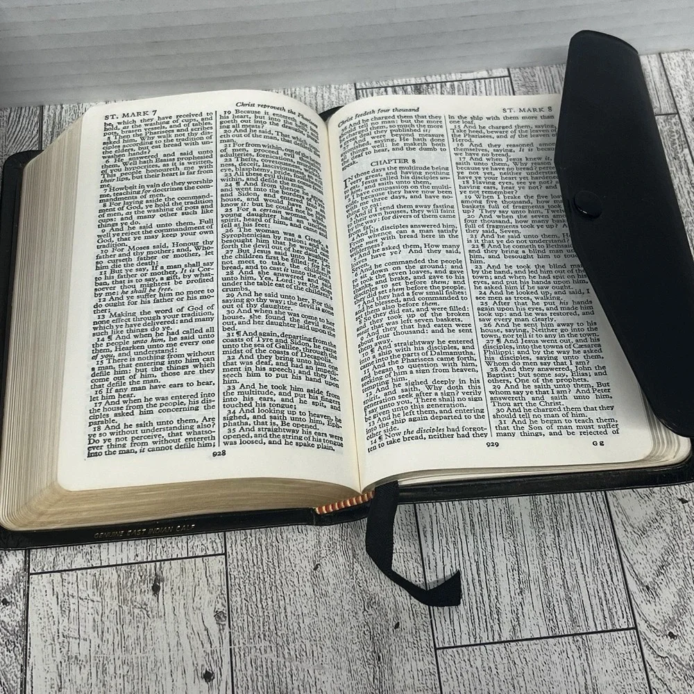 Vintage Oxford KJV Text Bible 01156x Button Flap Genuine East Indian Calf Boxed